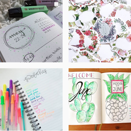 Capture d'écran prise au hasard avec la recherche #bujo dans Instagram